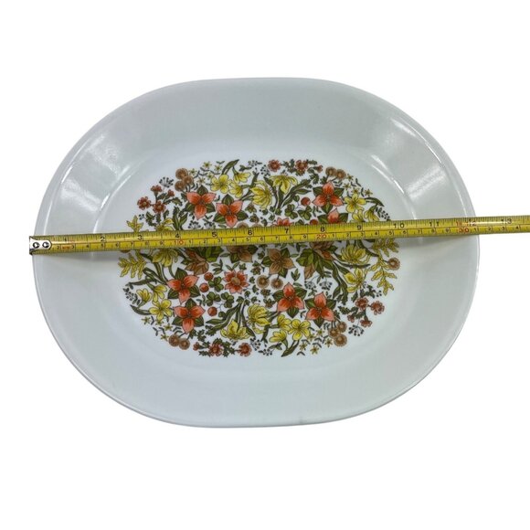 Vintage 12" Corelle Corning Ware Indian Summer Oval Serving Platter Tray Floral - Picture 6 of 7